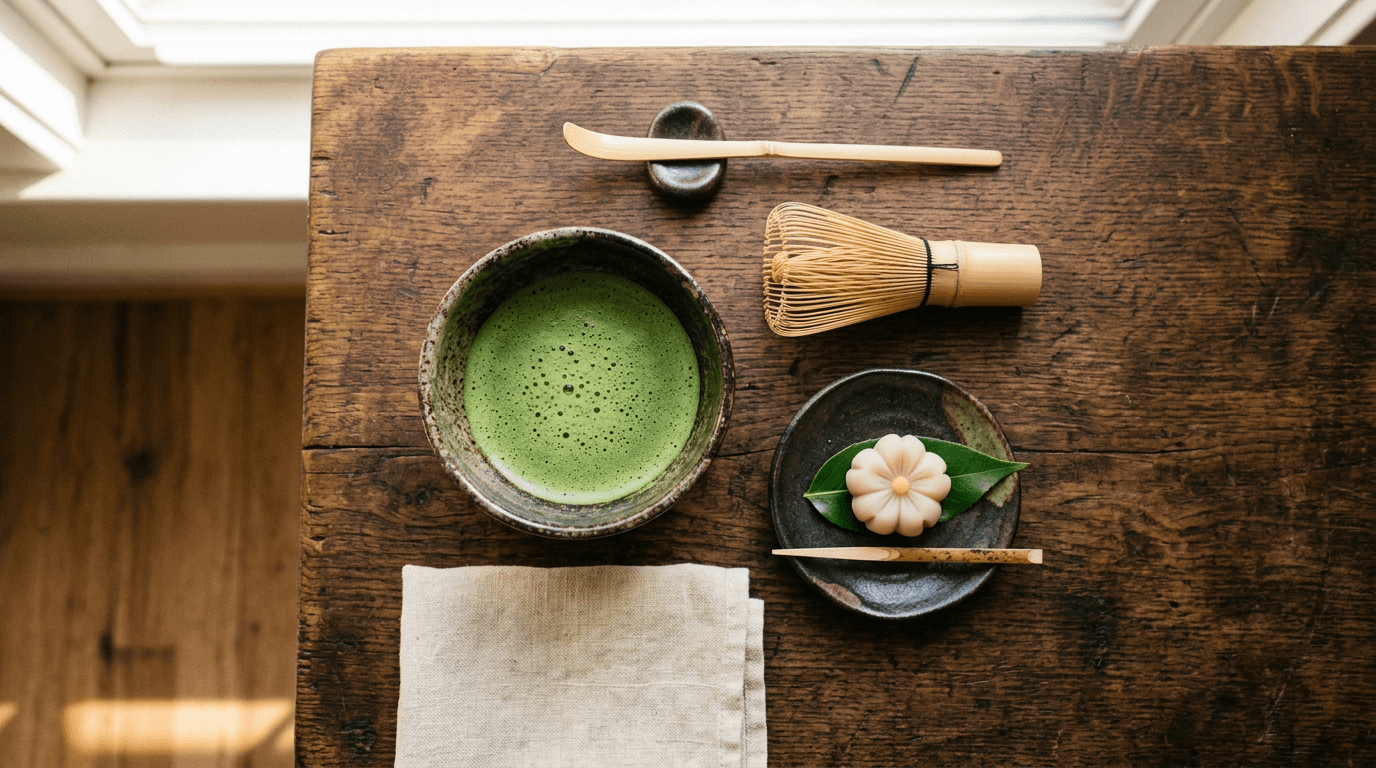 Cérémonie du matcha, vue aérienne